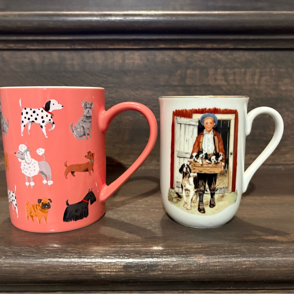 Life at Home - Mornings are Ruff Dog Lover's Mug and a Puppy Love mug